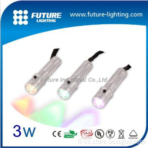 edison 3w 10 color battery powered personalized led mini flashlight